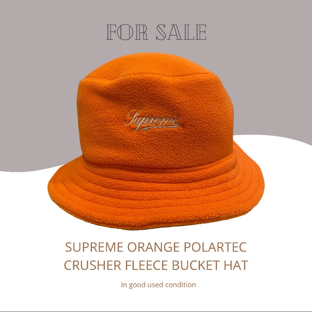 Supreme orange polartec crusher bucket. Fleece used. Size medium/large